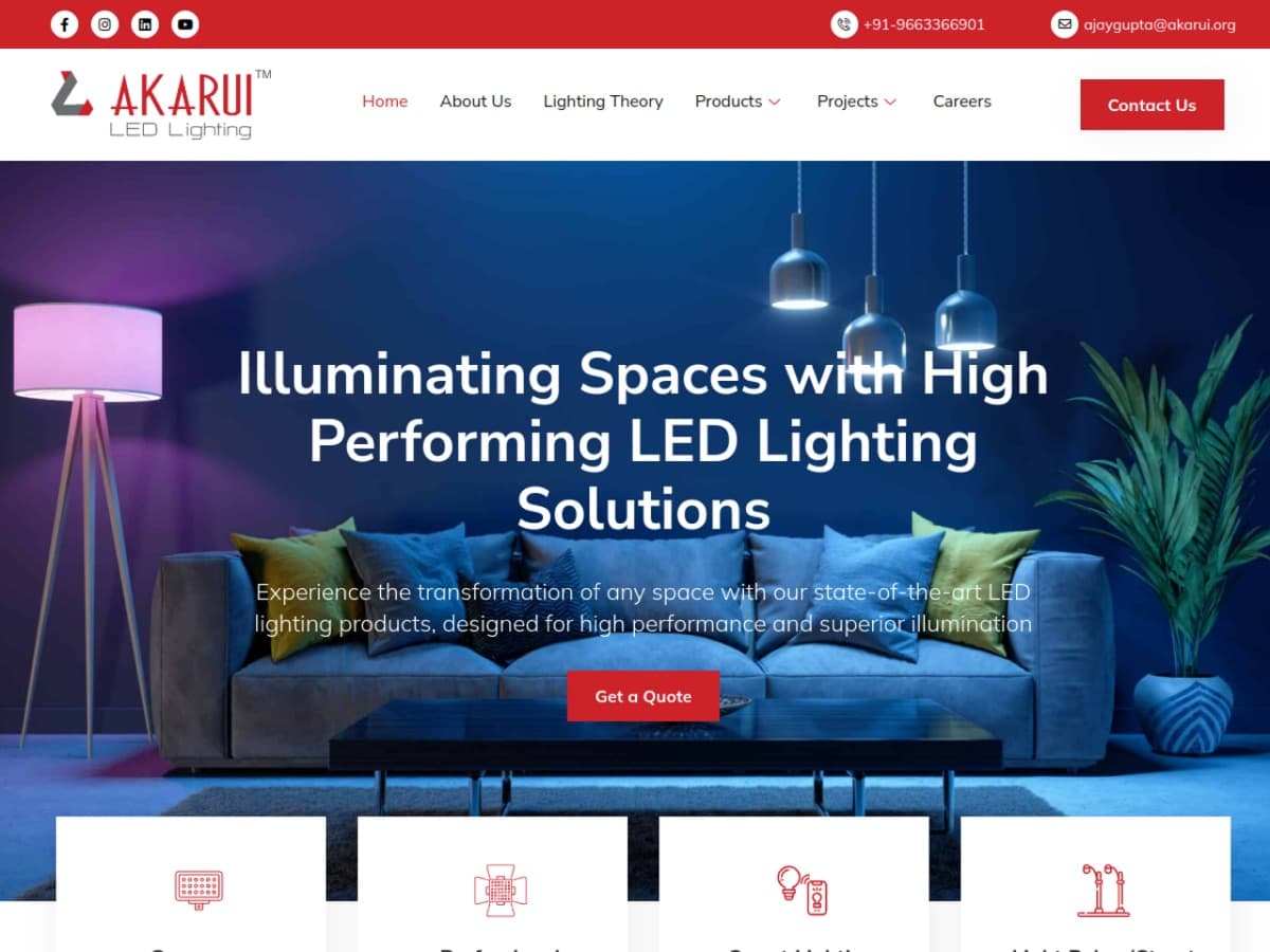 Akarui website, designed by ShifteQ