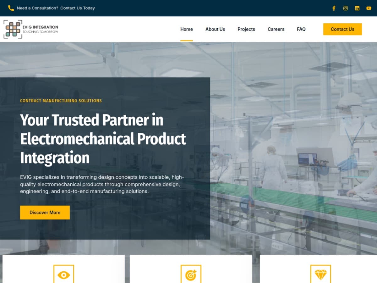 Evig Integration website, designed by ShifteQ