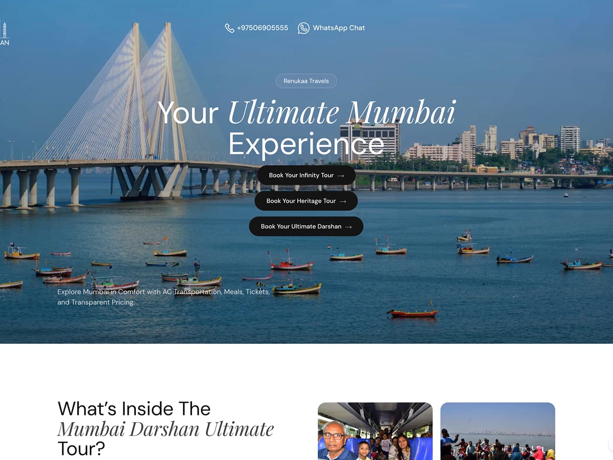 Mumbai Darshan website, designed by ShifteQ